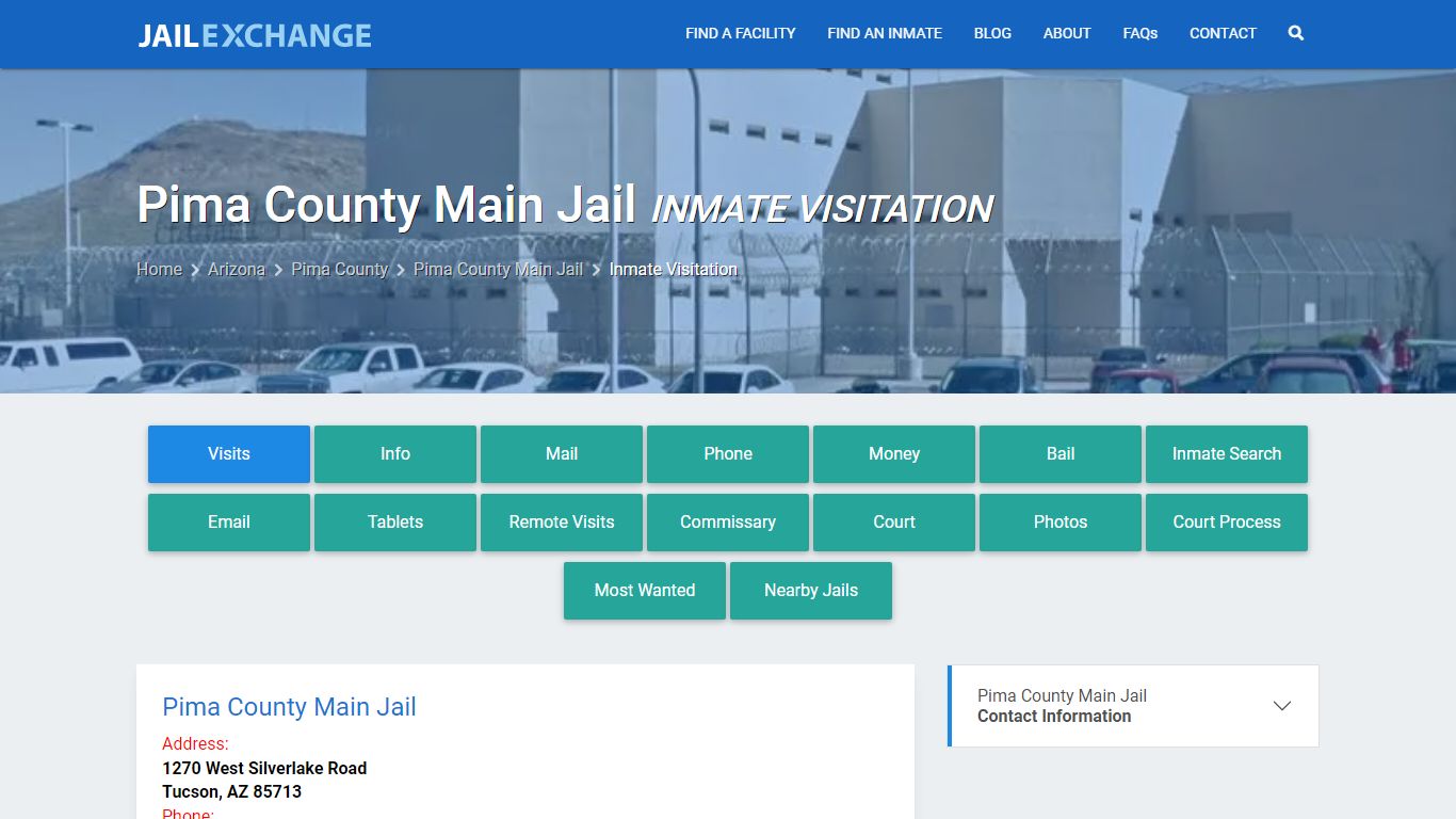 Inmate Visitation - Pima County Main Jail, AZ - Jail Exchange